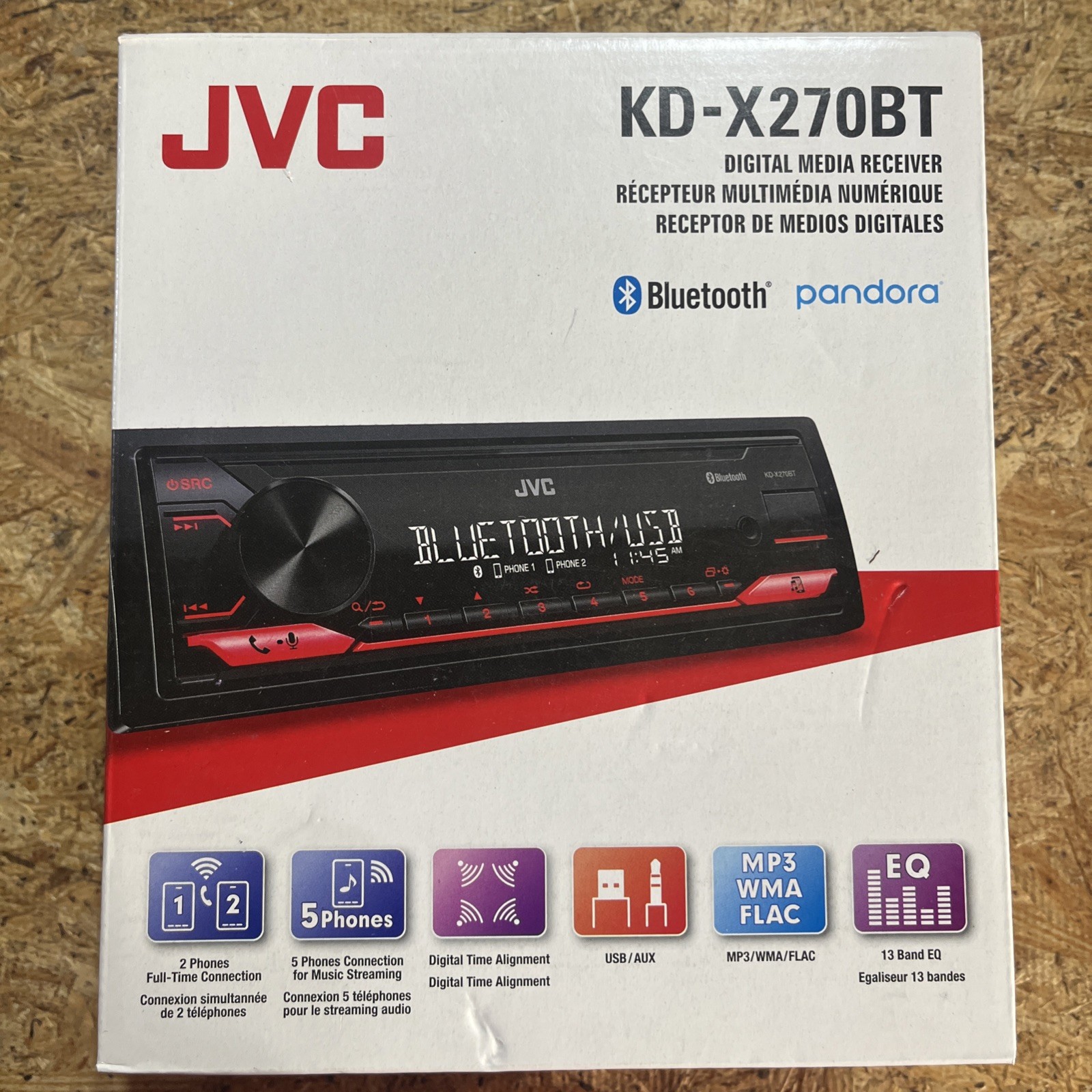 JVC KDX270BT CAR Media Bluetooth USB Stereo AM/FM Radio Receiver