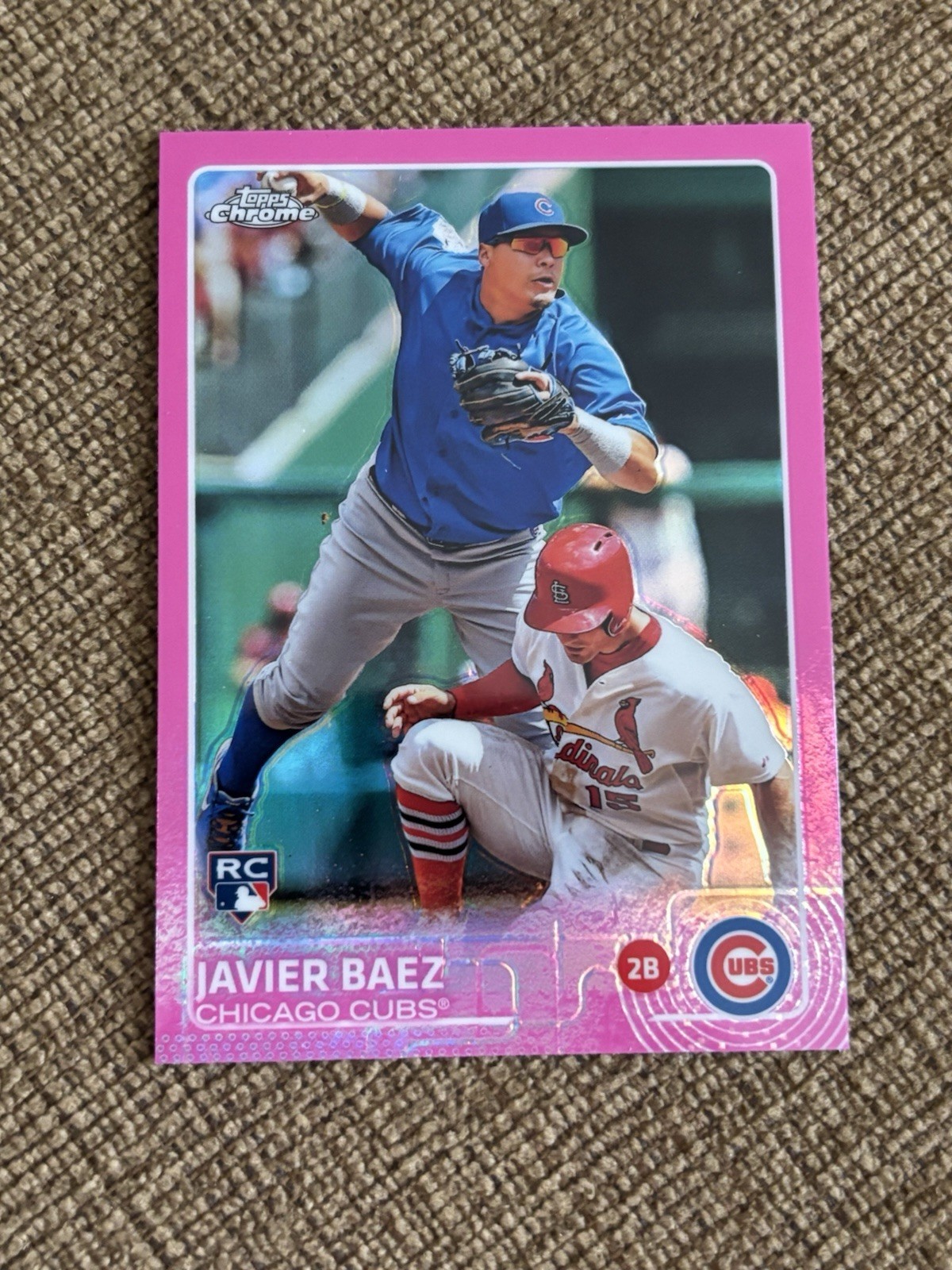 JAVIER BAEZ 2015 Topps Chrome RC Rookie Pink Refractor #89