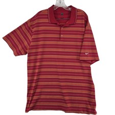 Nike Golf Polo Shirt Mens XL Dri-Fit Stretch Striped Short Sleeve Performance To