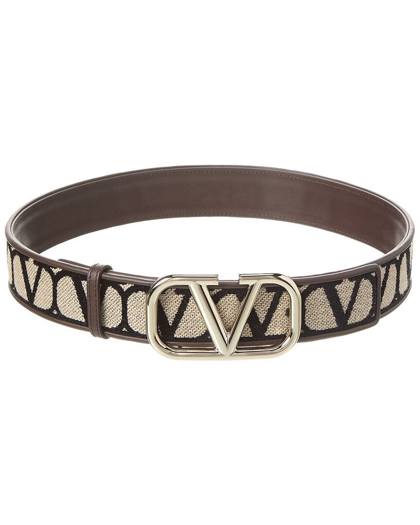 Ремень Valentino Vlogo 40Mm Toile Iconographe из холста и кожи Женский коричневый 70 76190₽