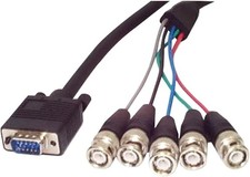   StarTech.com 6ft Coax HD15 VGA to 5 BNC RGBHV Monitor Cable M/M VGABNC5