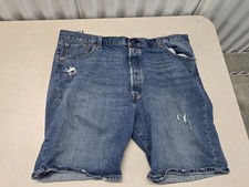 Levis 501 Distressed Original Denim Shorts Button Fly Men's Size 42x9