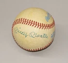 MICKEY MANTLE YANKEES & BOB FELLER INDIANS AUTOGRAPHED BASEBALL OFFICIAL AL BALL