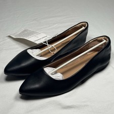 Amazon Essentials Black Flats Womens Size 8 Pointed Toe Slip On Dress Shoes