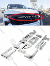 Overlay Letters Emblem Chev Silverado custom Front grille For 2022-2023 Chrome
