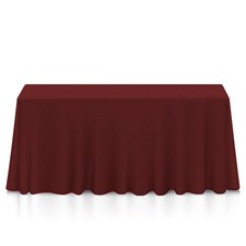 10 Pack 90" x 132" Rectangular Polyester Tablecloths for Wedding - Burgundy