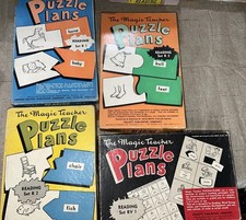 VTG Magic Teacher Puzzle Plans Lot Learning 1950s Jigsaw Matching Words