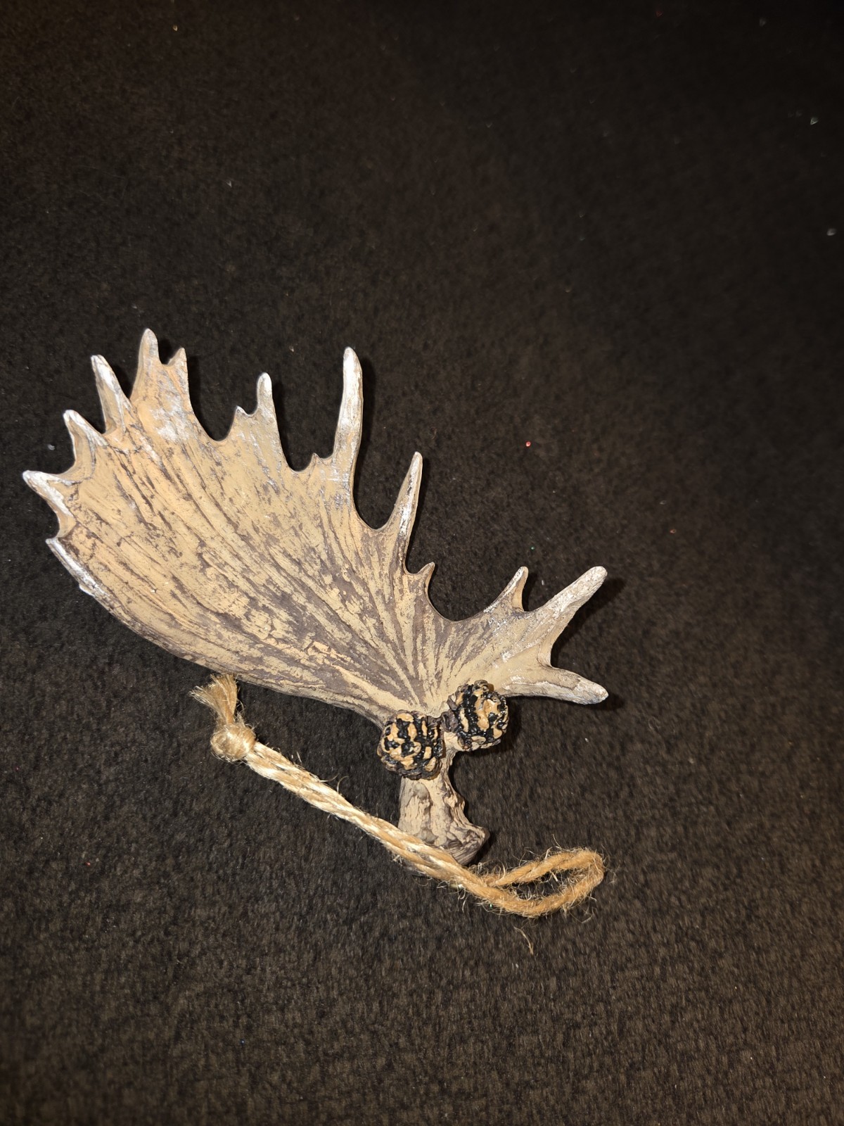 Moose Christmas Tree Wooden/Glass Ornaments Antlers 8 Pieces