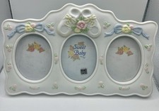 Photo Frame Vtg 1996 FIGI Graphics Porcelain SWEET BABY Triple Oval With Box