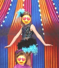 WEISSMAN 13601 'The Beautiful People' Black Peacock Blue Feather Dance MC CanCan