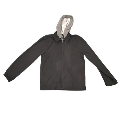 Volcom Mens Hooded Jacket Black Grey Full Zip Workwear Style Medium