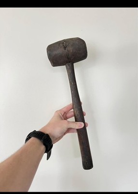 Antique Vintage Primitive Wooden Kitchen Tool mallet Mashers  Meat Hammer 