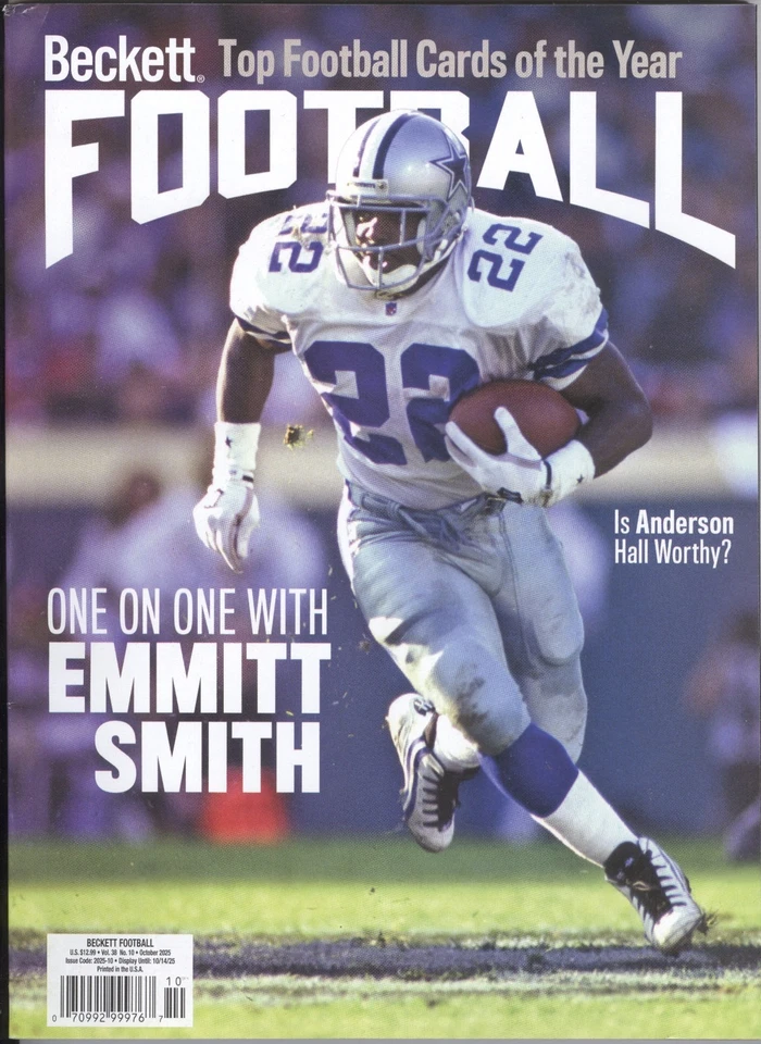 2025 Beckett Football Magazine #417 October: Emmitt Smith - Dallas Cowboys