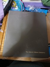 Vintage Detroit Edison 3 Ring Binder With Clipboard Monthly Index & Paper