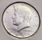 1964 Silver Kennedy Half Dollar 50C Nice BU
