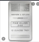 10oz Silver Bar Vintage Style NTR Metals .999 Fine Nice Bullion