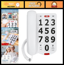 Large Button Corded Phone for Seniors Extra Loud Volume, One-Touch Dialing, Ea