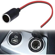 16 AWG Cigarette Lighter Socket with Bare Wire Cable, 1FT 12V/24V Size: 16awg