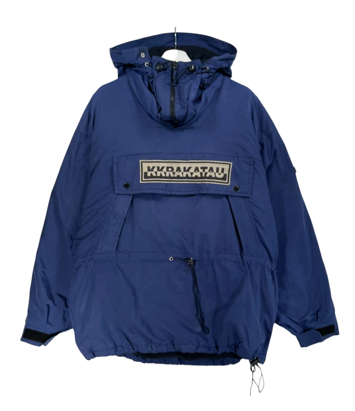 Krakatau Jacket Andermatt Mens L Blue Hooded Pullover Padded Windbreaker Anorak