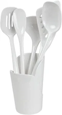 Melamine Cooking Utensils and Crock Set, 6-Pc, White
