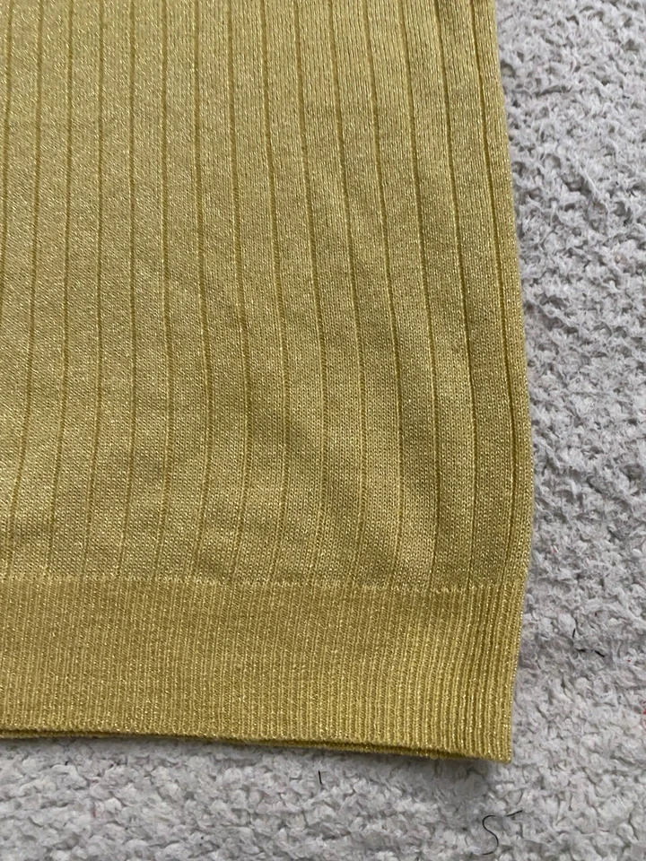 Suéter Pullover Sag Harbor Mujer Brillo Manga Corta Cuello Simulado Dorado Talla L Foto 2 de 4