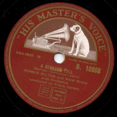 Ronnie Hilton - A Blossom Fell / Prize Of Gold (Shellac, 10'')