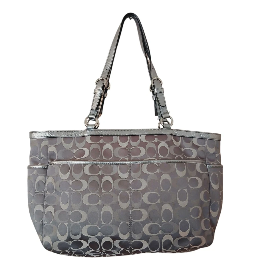 Bolso de Hombro Coach Gris Signature Cremallera Superior De Colección - F1175-F17698 Foto 2 de 4