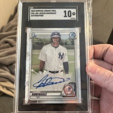 2020 1st Bowman Chrome Prospect Jasson Dominguez Auto #CPAJDO SGC 10 Yankees 