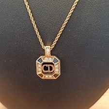 Christian Dior CD Logo Necklace Gold