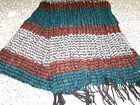 Lot of 7 Scarves-Plaid,Poms,Black,Browns,Pink.Purple-Great Variety — photo 3