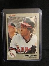 1983 Rod Carew Fleer #81 California Angels MLB Baseball HOF 3000+ Hit Club!