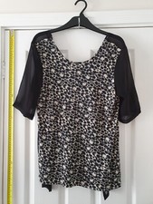 French Connection Leopard Print Black Top - M