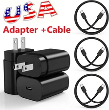 25w Type USB-C Fast Wall Charger+6FT Cable For Samsung Galaxy S20 S21 5G lot US