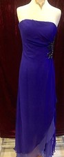 SHERRI HILL SLEEVELESS ILLUSION BLUE GOWN SZ 8 AUTENTIC NEW