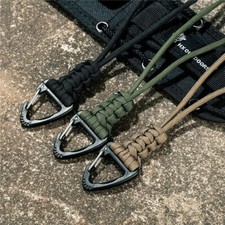 USA Unisex Paracord Survival Lanyard Key Ring Triangle Buckle Keychains 1/3Pcs