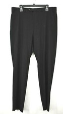 Chaps Mens Black Flat Front Straight Leg Business Career Dress Pants 36x32