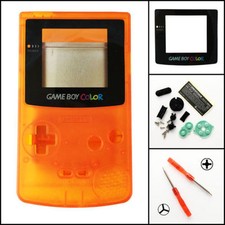 GBC Nintendo Game Boy Color Replacement Housing Shell GLASS Screen Lens Orange