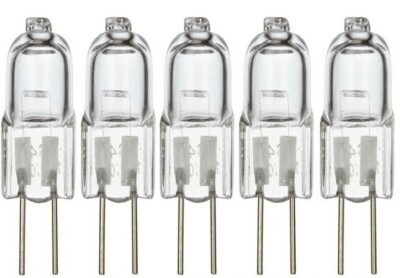    (5x)  12V 20W G-6.35 Bi-Pin Base -  Miniature Halogen Bulb - 2 Pin
