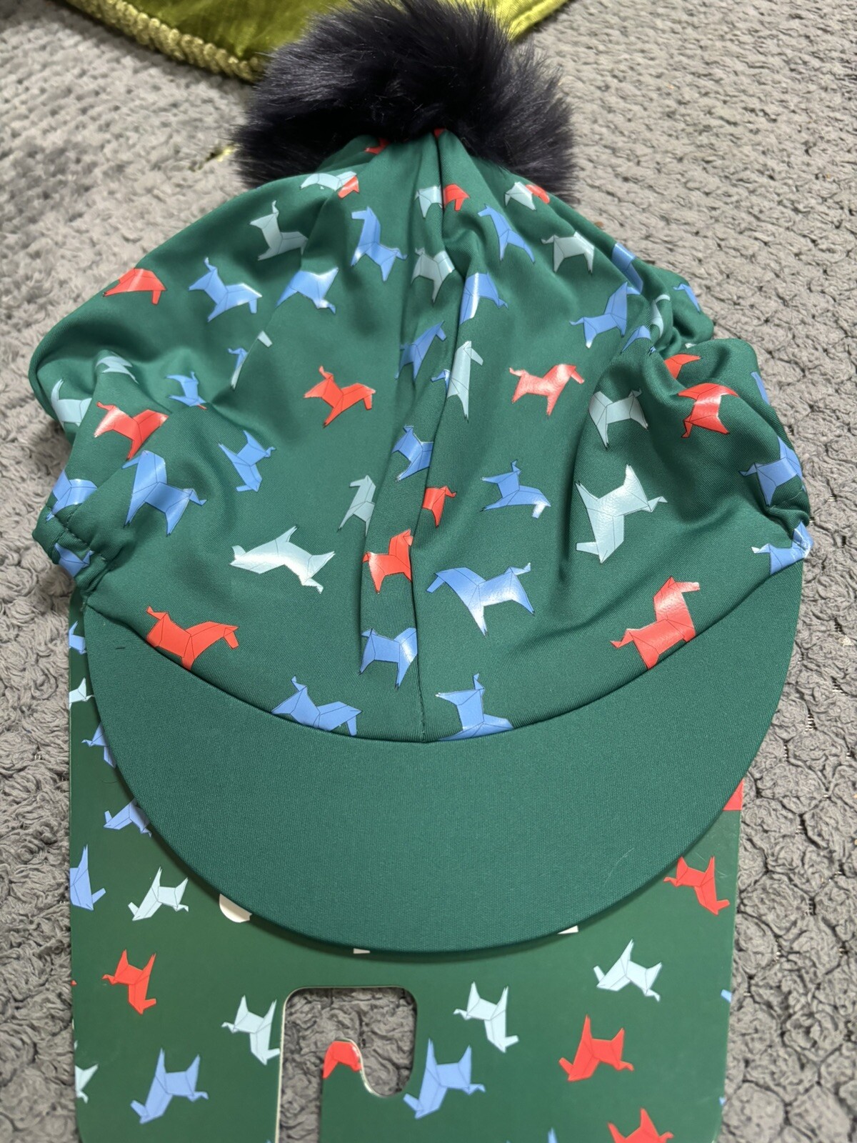 PONY CAPPELLO EQUITAZIONE KIDS SHIRES TIKABOO COPRI VERDE NUOVO NATALE COMPLEANNO NUOVO