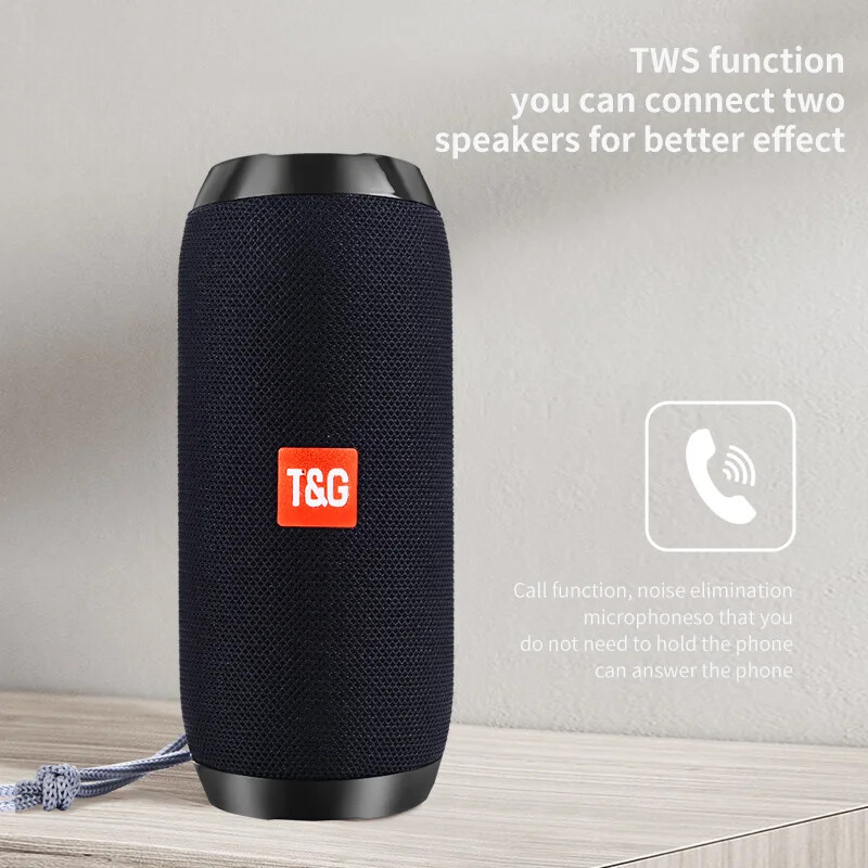 Portable Waterproof Bluetooth Speaker with TWS Stereo Sound for Outdoor Use-image
