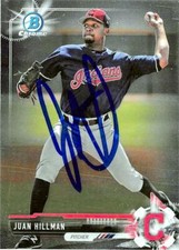 Juan Hillman autographed Baseball Card Indians 2017 Bowman Chrome Rookie #BDC28
