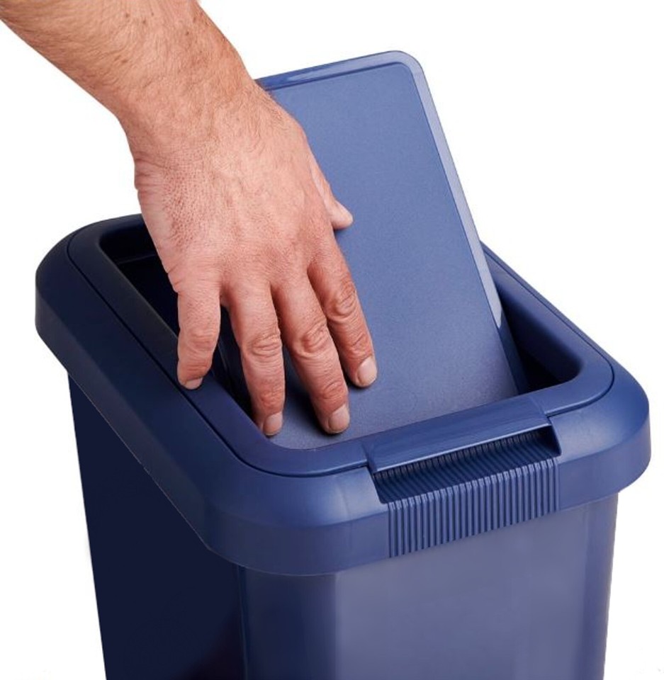 45 Litre Touch Top Kitchen Bin Rubbish Paper Waste Can Dustbin Rectangle Plastic eBay