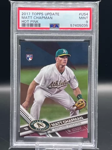 Matt Chapman 2017 Topps Update #US4 Mothers Day Hot Pink /50 PSA 9 Rookie RC