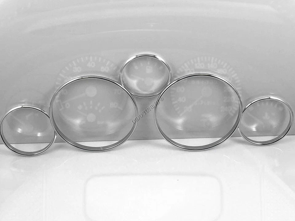 For Peugeot 405 1987-1996 Polished Aluminum Dashboard Trim Cluster Rings 5pcs — 第 2/4 张图片