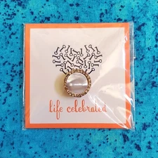 NIP New Keep Collective Pave Rose Gold Mother of Pearl Disc Retired