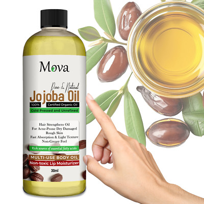 100% reines goldenes Jojobaöl Bio für Haare Körper Gesicht natürlich kaltgepresst 30ML