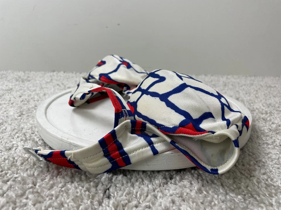 Sujetador vintage Bestform para mujer 34B correa ajustable EE. UU. estampado geométrico blanco Foto 3 de 4