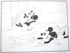MICKEY + MINNIE MOUSE  WALT DISNEY ORIGINAL PRODUCTION cel DRAWING Ice Skating