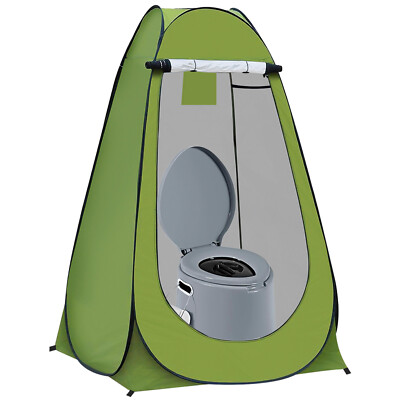 6L TRAGBARE CAMPINGTOILETTE TÖPFCHEN MIT POP-UP SICHTSCHUTZ ZELT DUSCHE WANDERTOILETTE