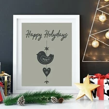 Christmas Holidays Merry New Year Instant Digital Download Printable Wall Art